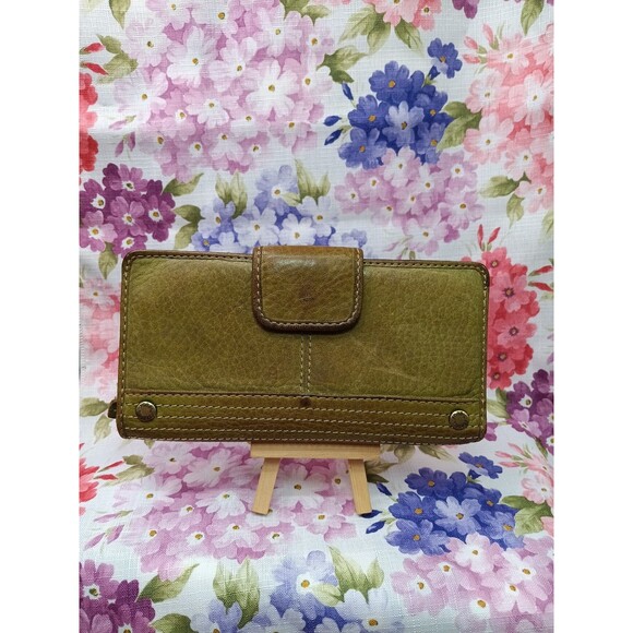 Vintage Fossil Wallet Green Soft Leather - Picture 1 of 8